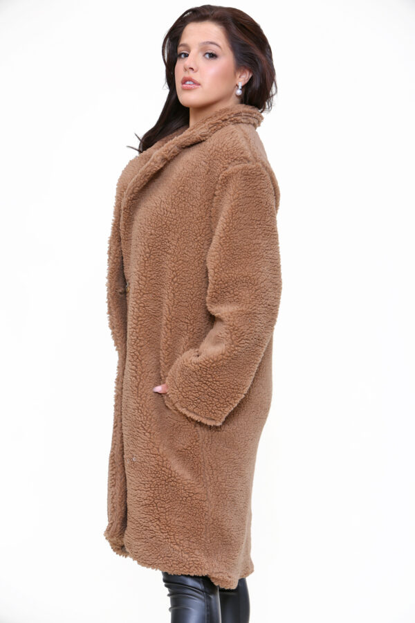Long Teddy Coat - 24 Tan (3)